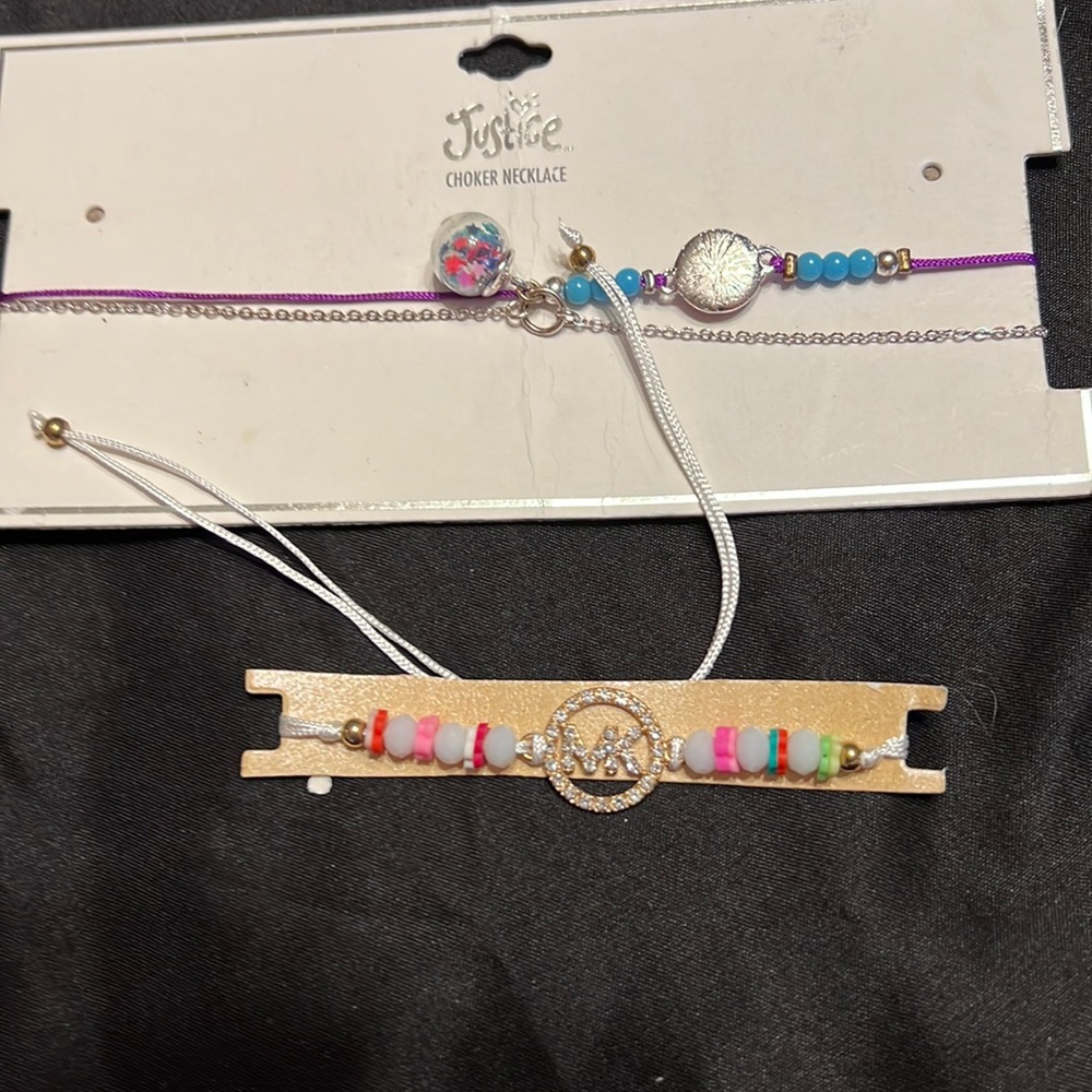 Mk and justice young ladies costume jewelry bracelet and necklace new both